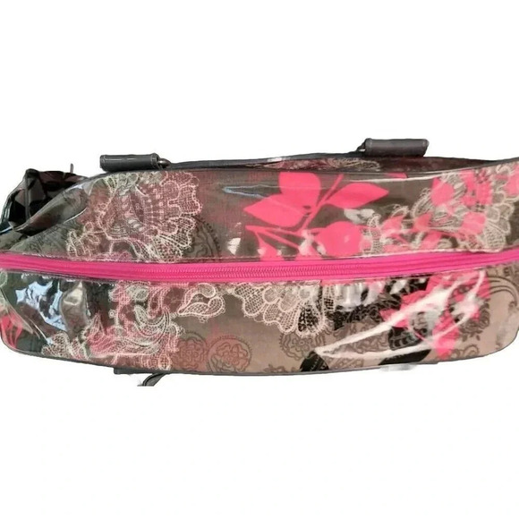 Paperchase Floral Gym Overnight Dance Oversized Bag Gray Pink Floral - Picture 3 of 6